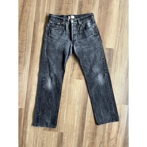 Levis 501 Jeans Mens 30x30 Gray Straight Leg Button Fly Faded Charcoal Denim